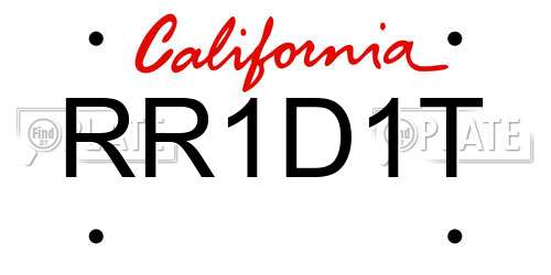 RR1D1T California License Plate