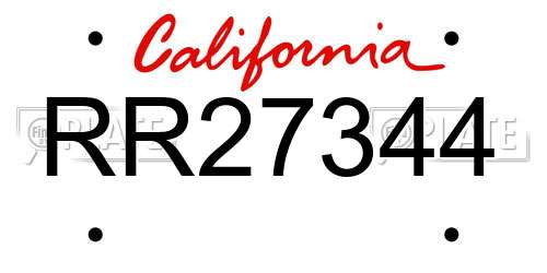 RR27344 California License Plate