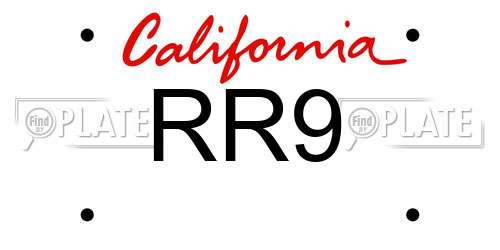 RR9 California License Plate
