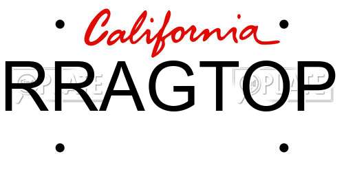 RRAGTOP California License Plate