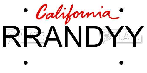 RRANDYY California License Plate