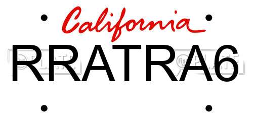 RRATRA6 California License Plate