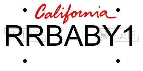 RRBABY1 California License Plate