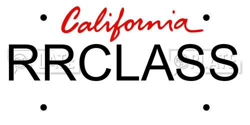 RRCLASS California License Plate