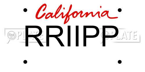 RRIIPP California License Plate