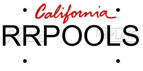 RRPOOLS California License Plate
