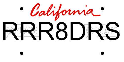 RRR8DRS California License Plate