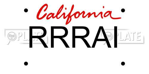 RRRAI California License Plate