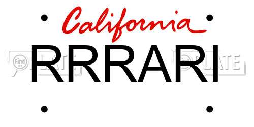 RRRARI California License Plate