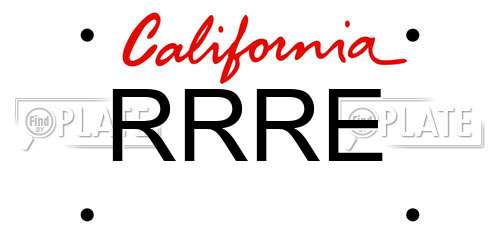 RRRE California License Plate
