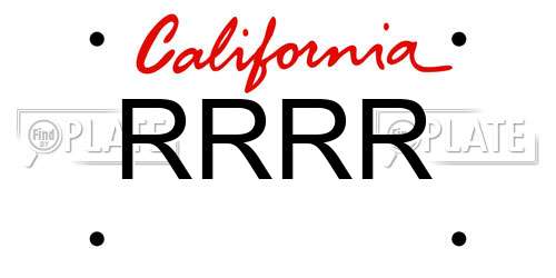 RRRR California License Plate