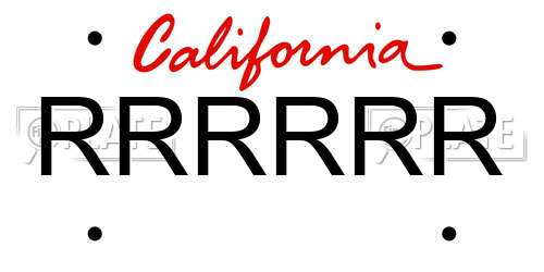 RRRRRR California License Plate