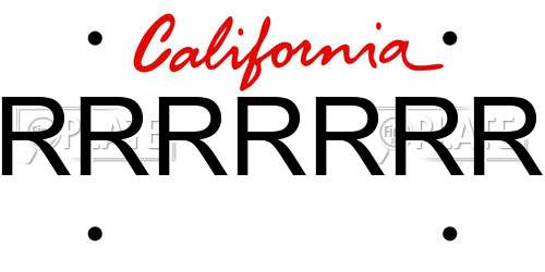 RRRRRRR California License Plate