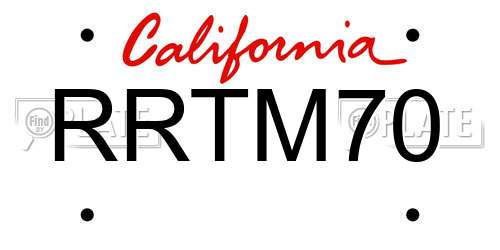 RRTM70 California License Plate