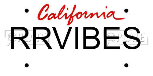 RRVIBES California License Plate