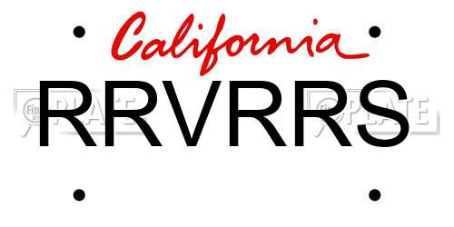 RRVRRS California License Plate