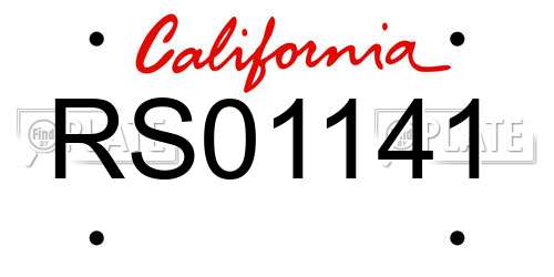RS01141 California License Plate