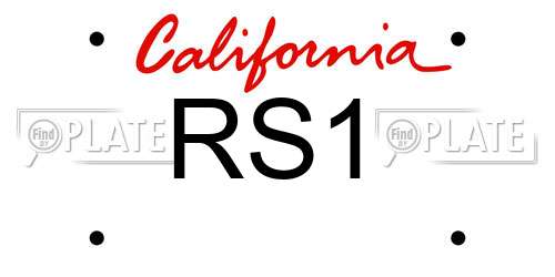 RS1 California License Plate