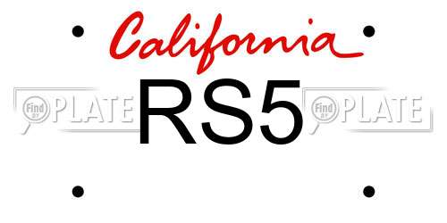 RS5 California License Plate