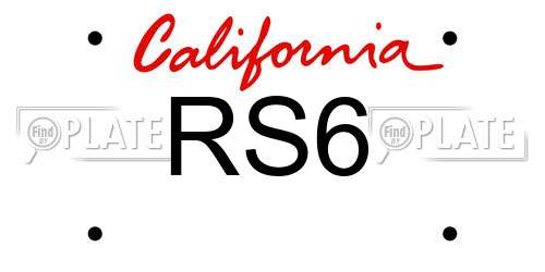 RS6 California License Plate