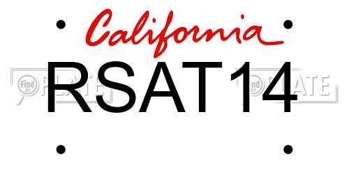 RSAT14 California License Plate