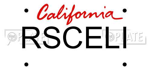 RSCELI California License Plate