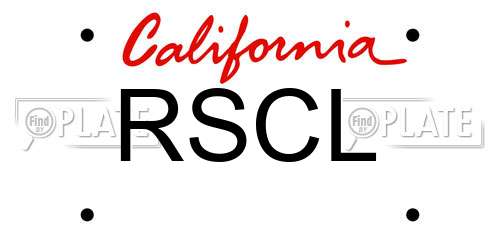 RSCL California License Plate