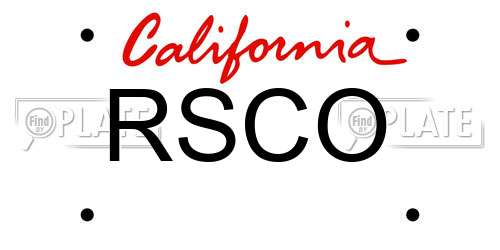 RSCO California License Plate