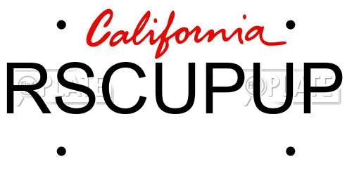 RSCUPUP California License Plate