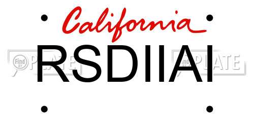 RSDIIAI California License Plate