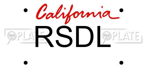 RSDL California License Plate