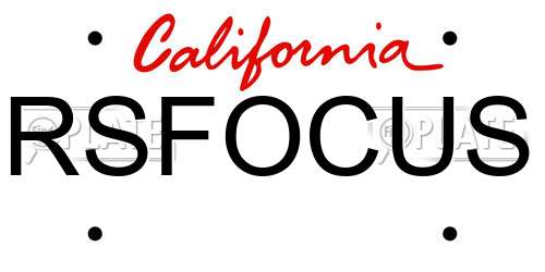 RSFOCUS California License Plate
