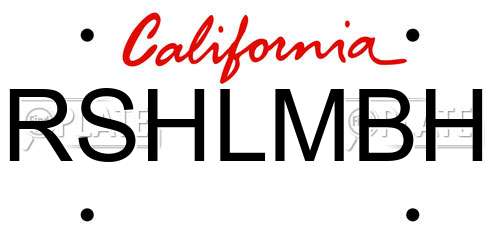 RSHLMBH California License Plate