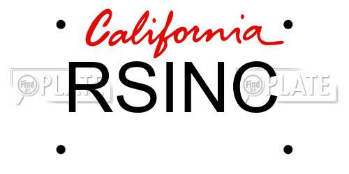 RSINC California License Plate