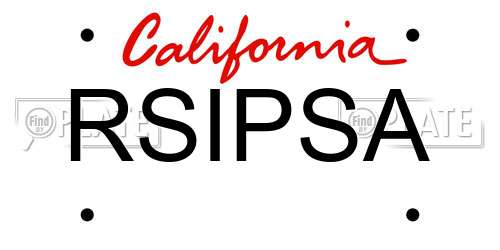 RSIPSA California License Plate