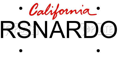 RSNARDO California License Plate