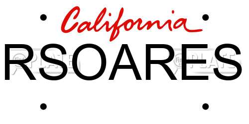 RSOARES California License Plate