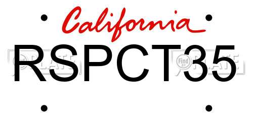 RSPCT35 California License Plate