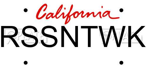 RSSNTWK California License Plate