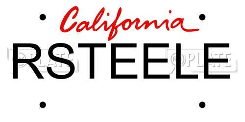 RSTEELE California License Plate