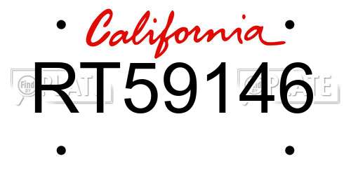 RT59146 California License Plate