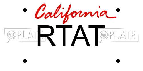 RTAT California License Plate