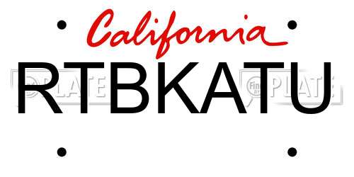 RTBKATU California License Plate