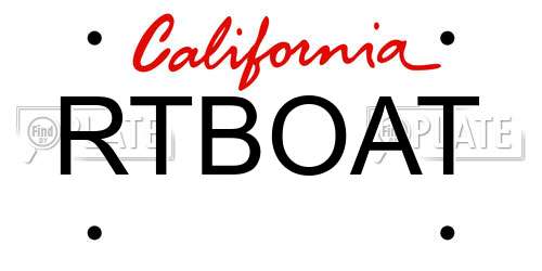 RTBOAT California License Plate