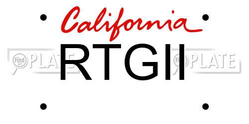 RTGII California License Plate