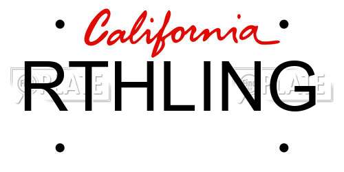 RTHLING California License Plate