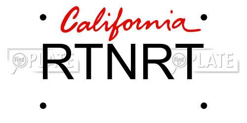 RTNRT California License Plate