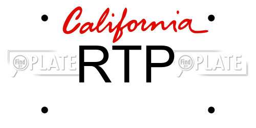 RTP California License Plate