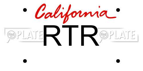 RTR California License Plate