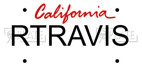 RTRAVIS California License Plate